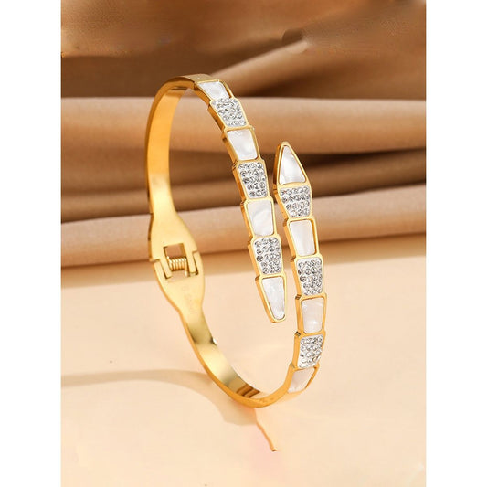Aurora Gold MOP Bracelet with CZ Detailing