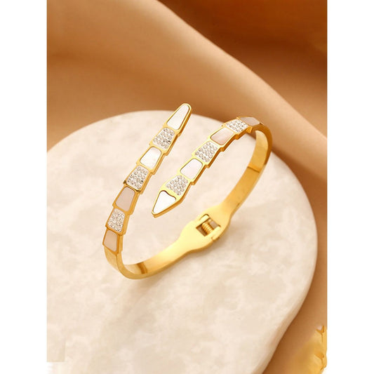 Aurora Gold MOP Bracelet with CZ Detailing