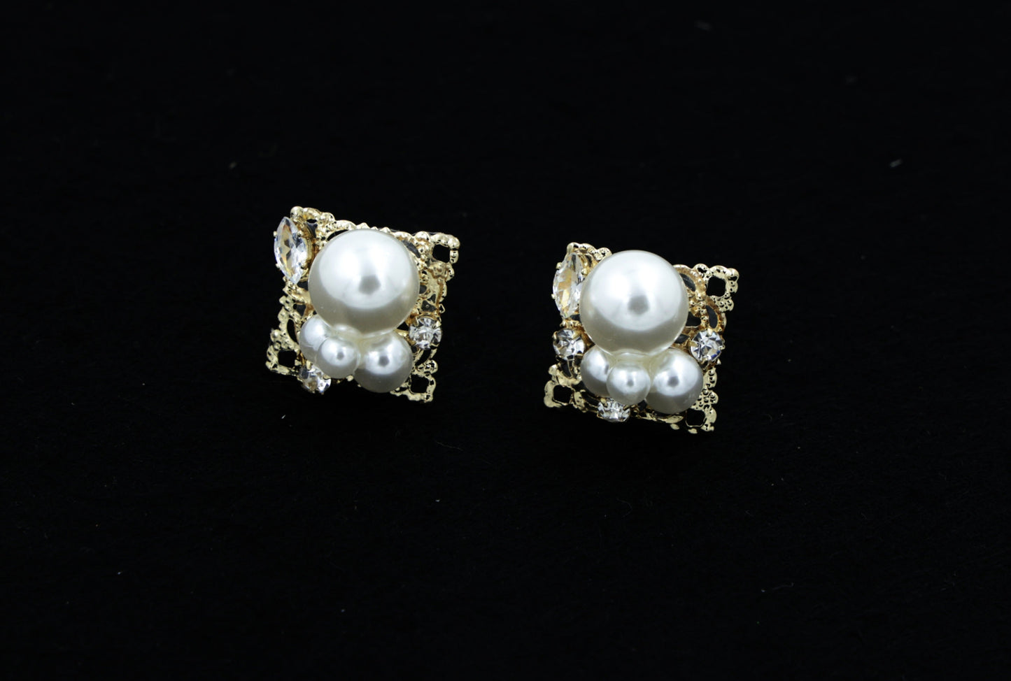Regal Pearl Luxe Stud Earrings - with CZ Sparkle