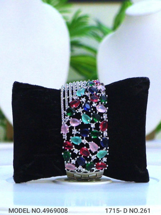 Radiant Multicolor Gemstone Statement Bracelet