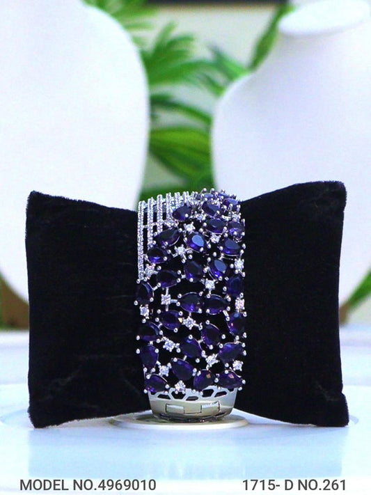 ✨ Royal Purple Crystal Statement Bracelet ✨