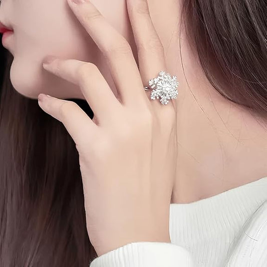 Trending Stellar Snowflake Statement Rotating Ring