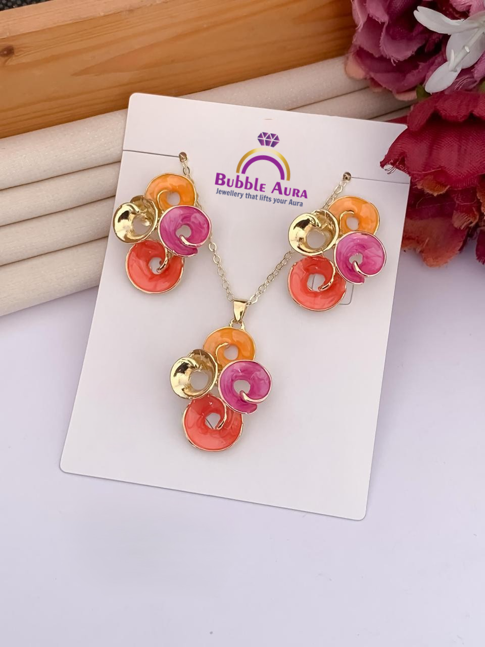 Radiant Aura Enamel Jewelry Set