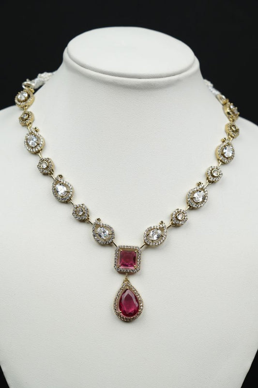 Rosette Royale Ruby Necklace Set - Victorian Polish