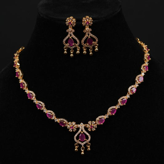 Ruby Gold Majesty Necklace Set