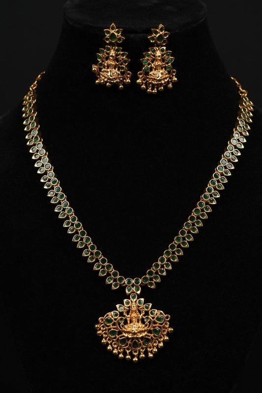 Antique Lakshmi Temple Necklace Set – Royal Heritage