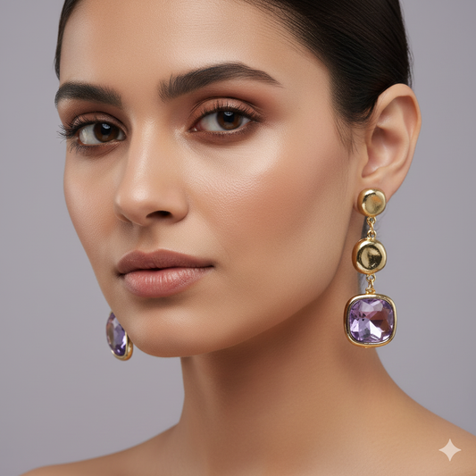 Amora Lavender Drop Earrings