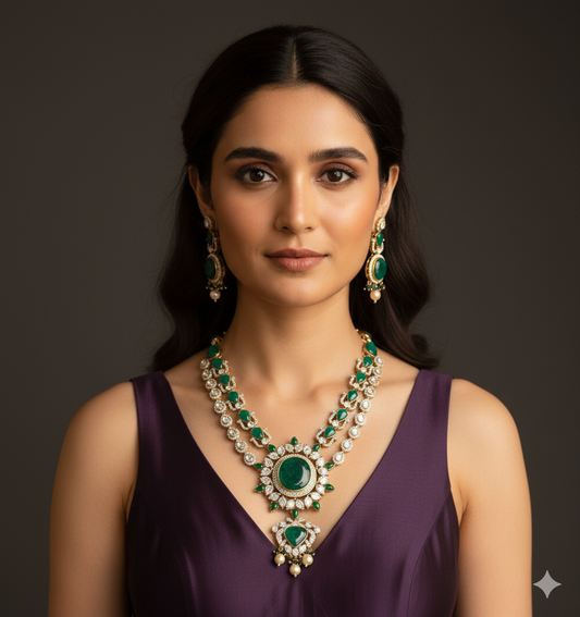 Elara Royale Polki Kundan Necklace Set