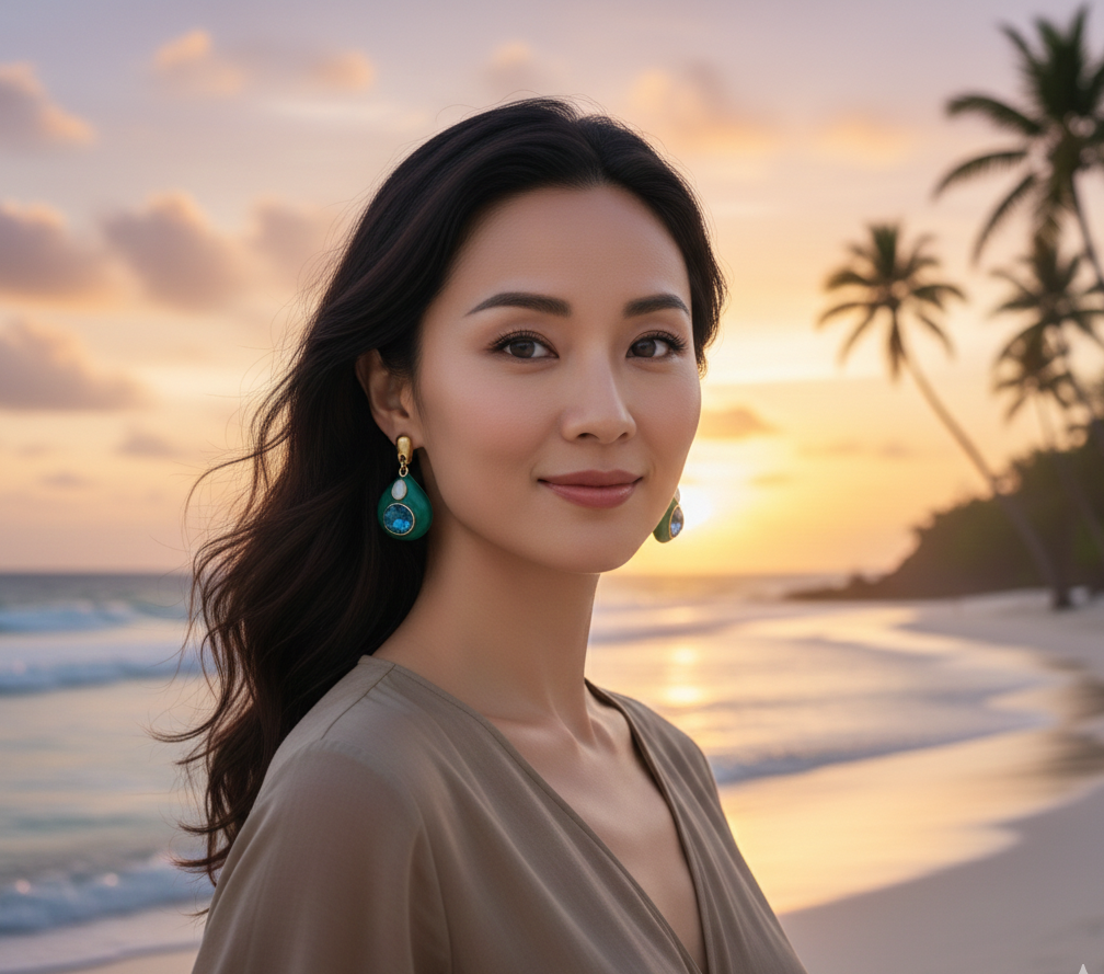 Emerald Blue Drop Earrings – Elegant Statement Charm