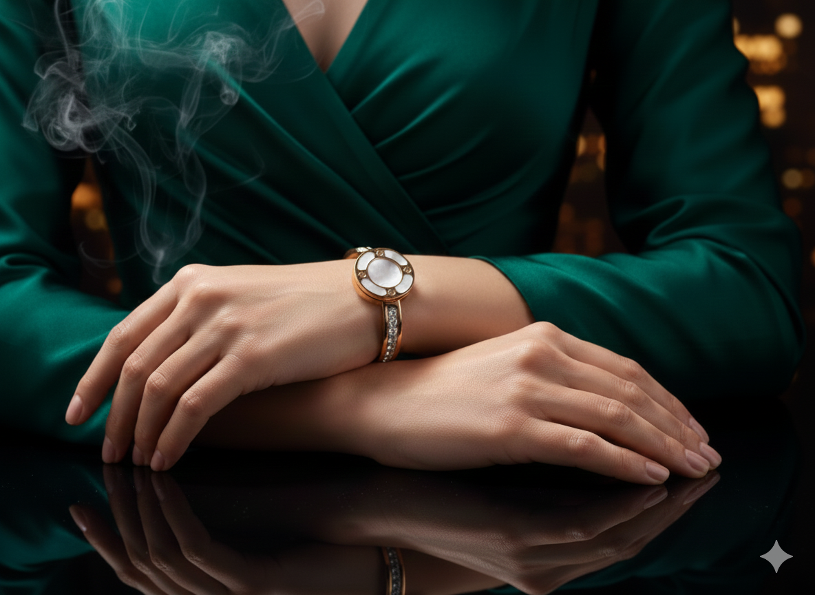 β¨ Elegant Crystal-Studded Designer Bangle β Rose Gold Finish β¨