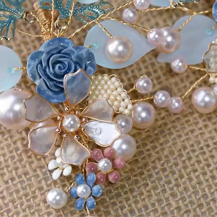 Elegant Floral Fantasy Statement Earrings - Anti-tarnish