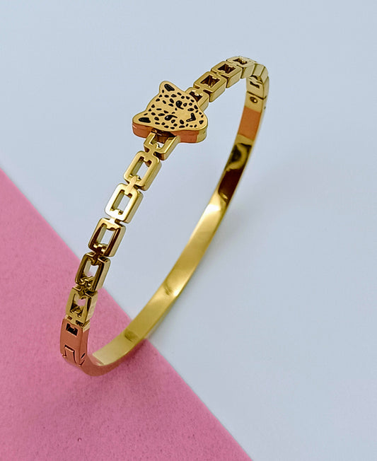 Radiant Panther Gold Bracelet – Tarnish-Resistant