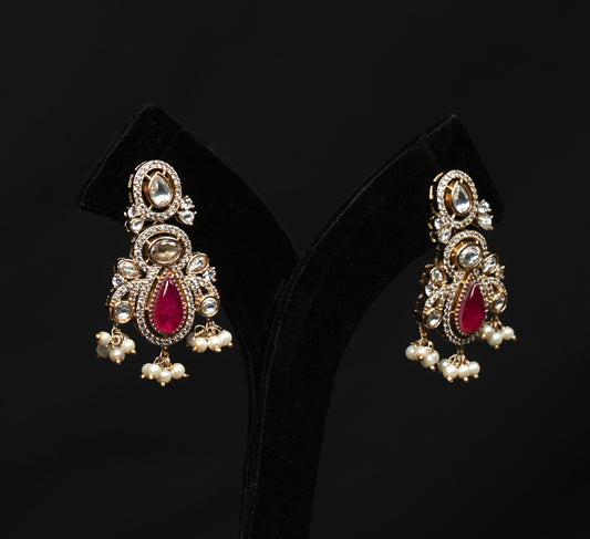 Royal Kundan Pearl Choker with Ruby-Tone Stones