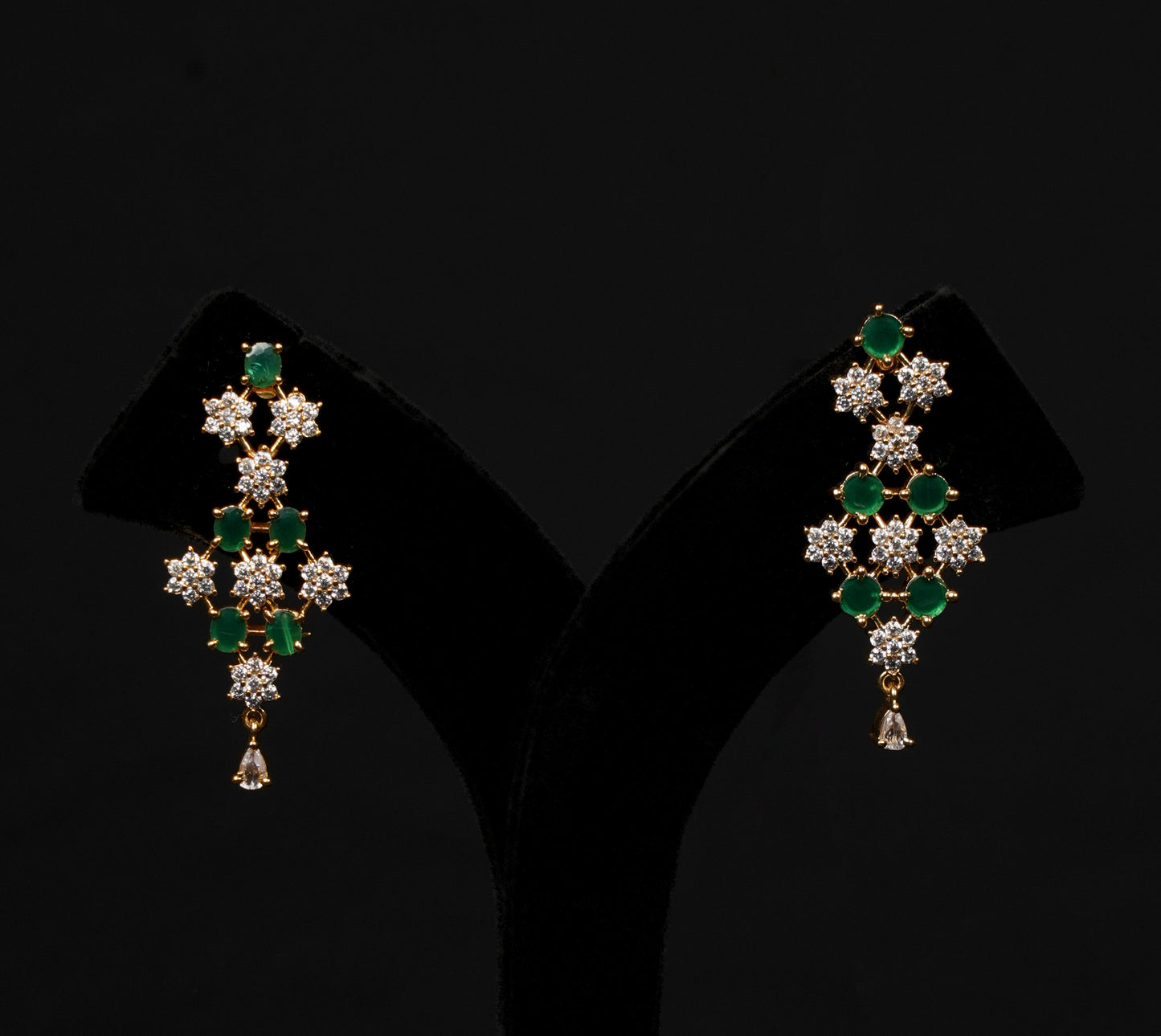 Antique Gold Choker Necklace Set with Statement Stones