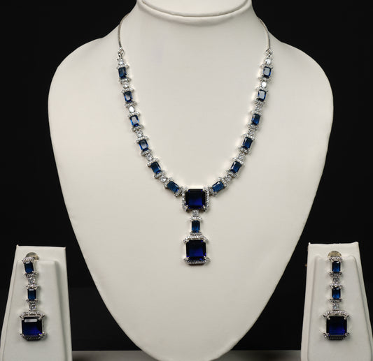 Royal Sapphire Elegance Necklace & Earring Set