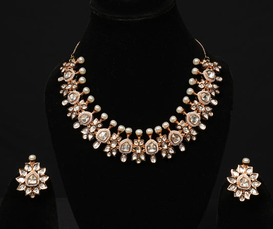 Royal Kundan Pearl Choker Set with Statement Earrings