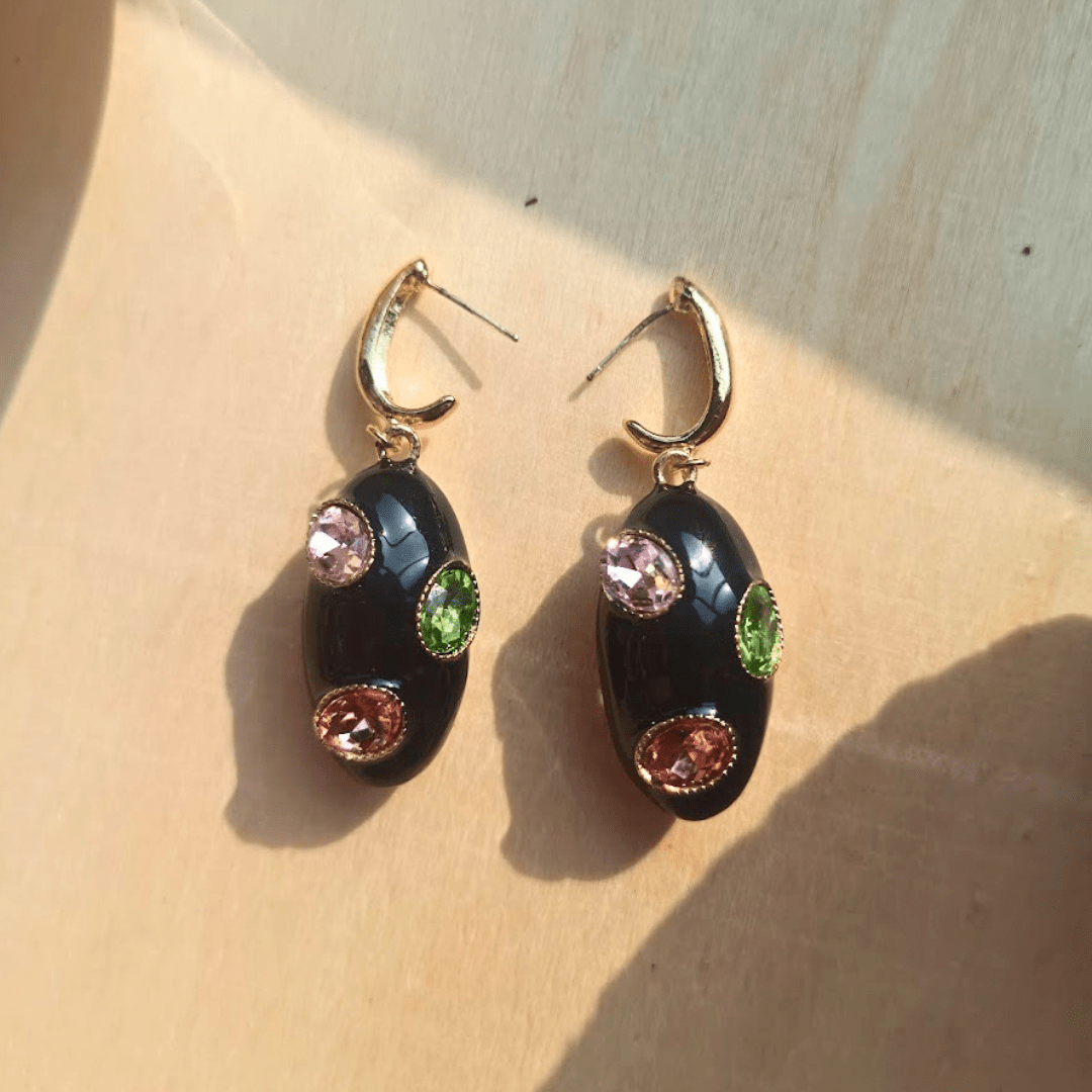 Cosmo Noir Gem Drop Earrings