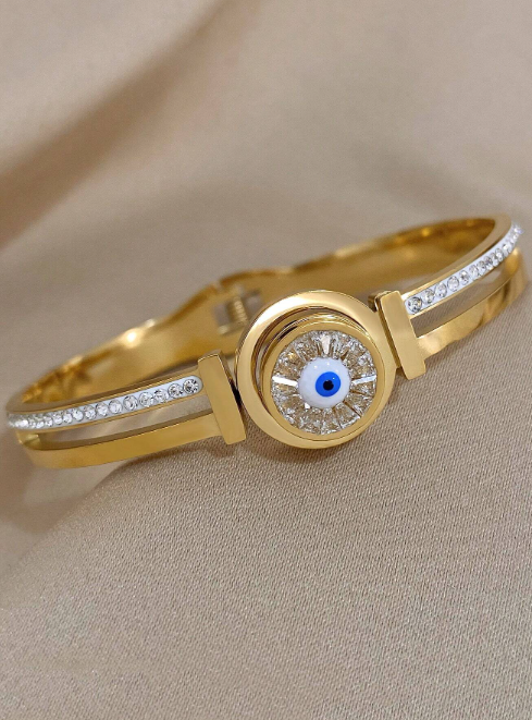 Orion Rotating Evil Eye Bracelet – Tarnish-Resistant
