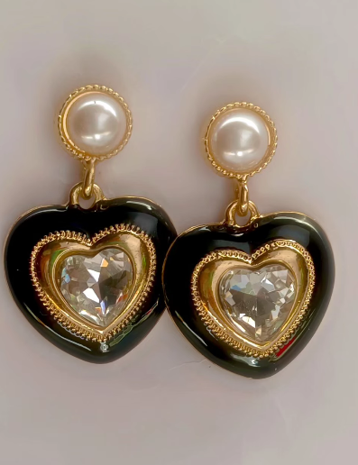 Heart Pop Crystal Drop Earrings