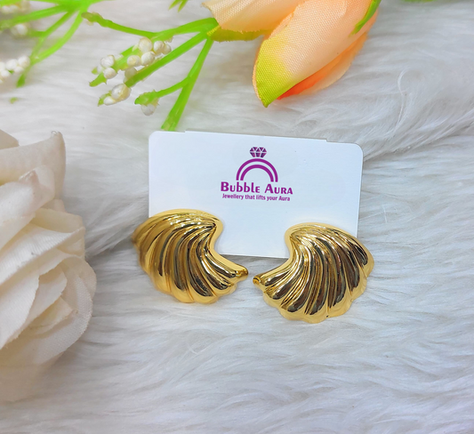 Golden Shell Swirl Studs