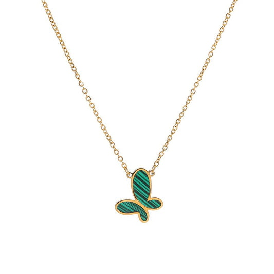 Green Butterfly Pendant Necklace