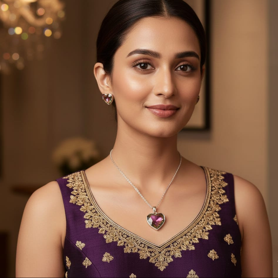 💖 Aurora Heart Prism Pendant Set