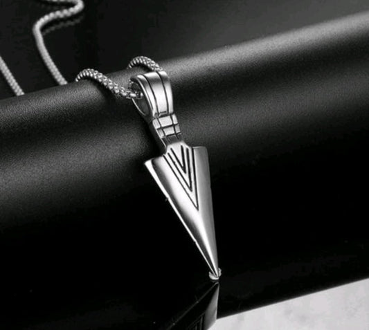 Arrowhead Pendant Necklace for Men | Rugged Steel Jewelry – Bubble Aura