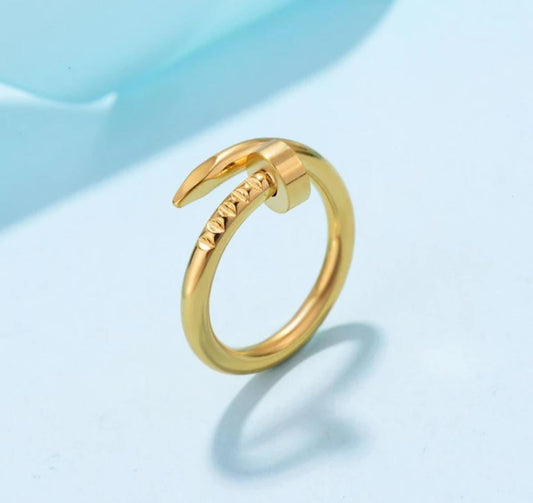 Unisex - Trending Luxe Nail Ring - Black / Silver/ Gold