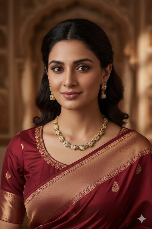 Ruby Emerald Gold Royale Set