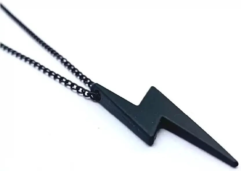 ⚡ Lightning Bolt Pendant Necklace – Bold. Minimal - (Black colour - 1 item)