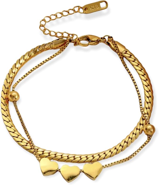 Dilara Heart Bracelet - Tarnish-Resistant