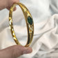 Emerald Glow Gold-Plated Bangle