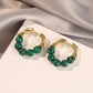 Aurora Malachite Beaded Hoop Earrings - Anti-tarnish