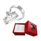 Couple Ring - Elegant Heart CZ Couple Ring Set – Sterling Silver Finish