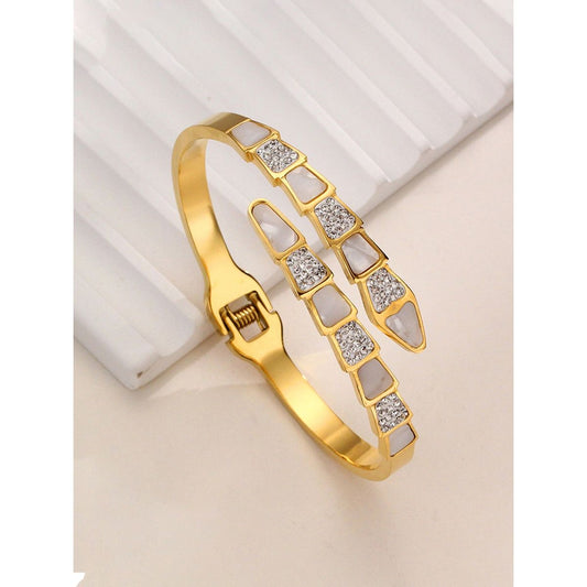 Aurora Gold MOP Bracelet with CZ Detailing