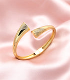Bold Elegance Gold-Tone Open Cuff Bracelet - Anti-tarnish