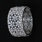 Crystal Bloom Cuff – Floral CZ Wide Bracelet