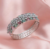 Celeste Floral CZ Bracelet | Pastel Pink & Green AD Bracelet
