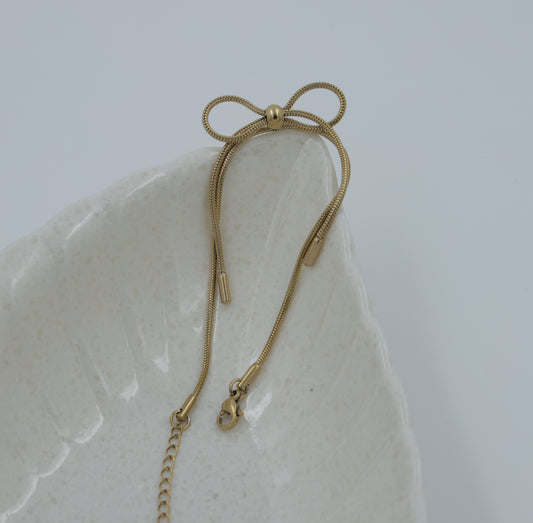 18k Gold Plated | Golden Bow Adjustable Bracelet – Minimal & Chic |  Anti-Tarnish Stainless steel