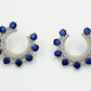 Gleam Crescent Earrings – Sapphire Blue & CZ Studded Hoops