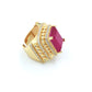 Royal Ruby Gold-Plated Statement Ring