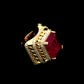 Royal Ruby Gold-Plated Statement Ring