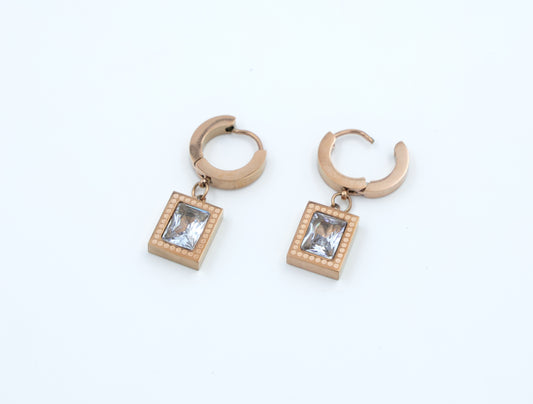 Minimalist Luxe Rectangle Drop Earrings - Anti-tarnish