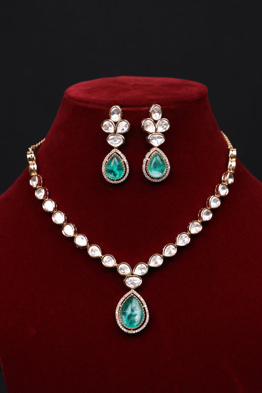 Emerald Enchantment Kundan Jewelry Set