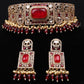 Premium  Regal Kundan Ruby Choker Necklace and Earring set