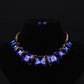 Midnight Sapphire Statement Necklace Set with Stud Earrings