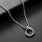 Unisex Interlocking Rings Necklace – Silver & Gold Stainless Steel Pendant