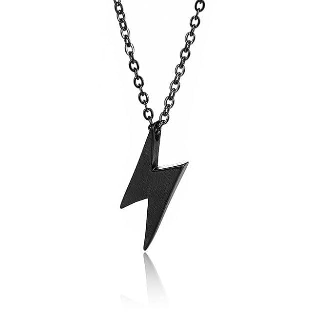 ⚡ Lightning Bolt Pendant Necklace – Bold. Minimal - (Black colour - 1 item)
