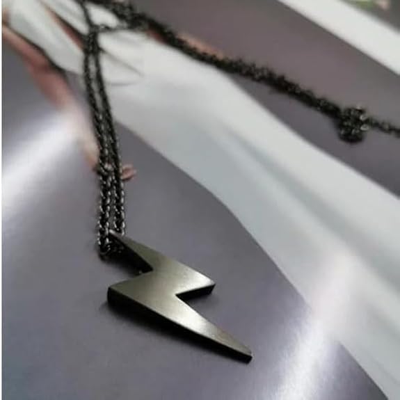 ⚡ Lightning Bolt Pendant Necklace – Bold. Minimal - (Black colour - 1 item)