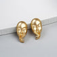 Golden Silence Face Statement Earrings